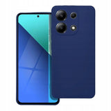 Husă Liquid Silicone albastru pentru Xiaomi Redmi Note 13 5G, vedere frontală, silicon mat antiderapant