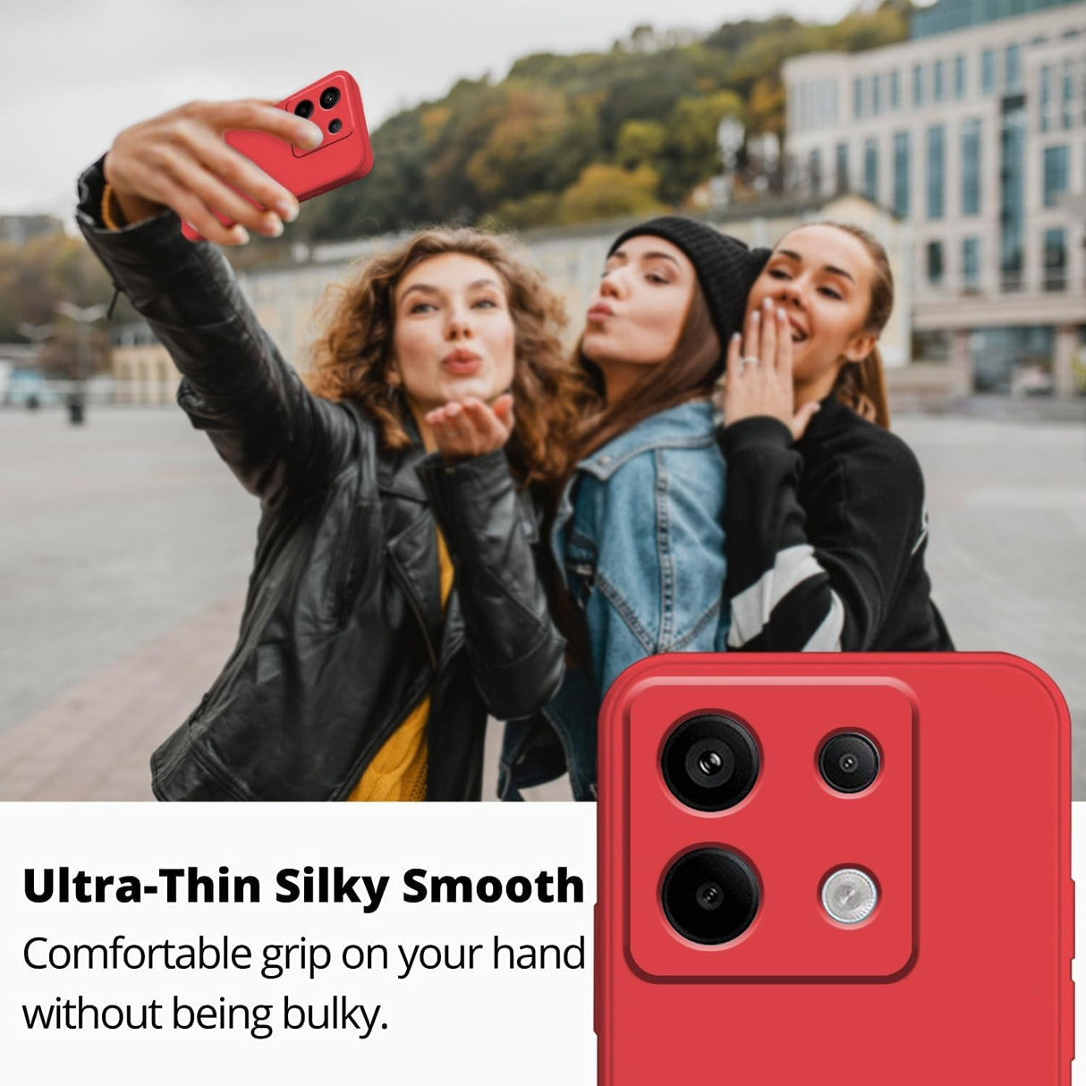 Husa de Protectie, Flippy, pentru Xiaomi Redmi Note 13 Pro 5G, Liquid Silicone, cu Microfibra pe Interior, Protectie Antisoc, Compatibil Incarcare Wireless, Rosu - vivimall.ro