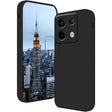 Husă Liquid Silicone neagră pentru Xiaomi Redmi Note 13 Pro 5G, vedere frontală, silicon mat anti-amprentă