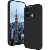 Husă Liquid Silicone neagră pentru Xiaomi Redmi Note 13 Pro 5G, vedere frontală, silicon mat anti-amprentă