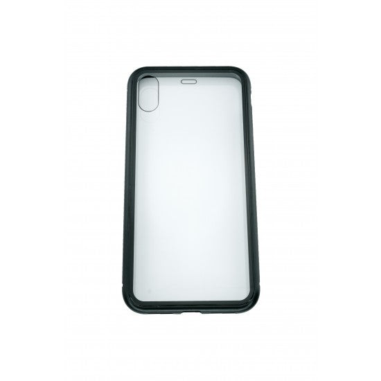 Husa de protectie Magnetic 360, Folie sticla inclusa, pentru Apple iPhone X, Negru - vivimall.ro