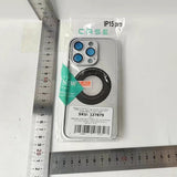 Husa de Protectie MagSafe Compatibila cu iPhone 15 Pro, Vivimall, Carcasa din Metal, Incarcare Wireless, Acoperire Completa, Protectie Camera, Antisoc, Antizgariere, Antialunecare, Gri Metalizat - vivimall.ro