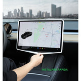 Husa de Protectie Margini Ecran Frontal Tesla, Flipp, Compatibil cu Tesla Model 3/Y, din TPE, Alb - vivimall.ro