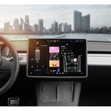 Husa de Protectie Margini Ecran Frontal Tesla, Flipp, Compatibil cu Tesla Model 3/Y, din TPE, Gri - vivimall.ro