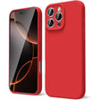 Husă matte TPU roșie pentru Apple iPhone 16 Pro Max, vedere frontală, protecție completă antisoc