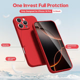Husă Matte TPU pentru iPhone 16 Pro roșu, vedere laterală, design subțire slim