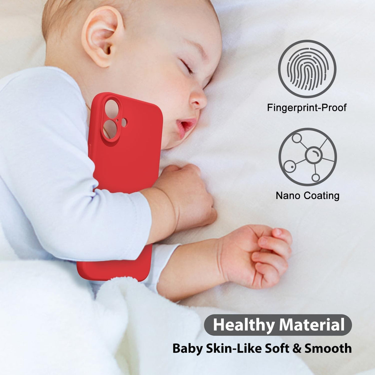 Husa de Protectie Matte TPU, Flippy, pentru Apple iPhone 16, Protectie Camera, Antisoc, Antizgariere, Antialunecare, Acoperire Completa, Rosu - vivimall.ro