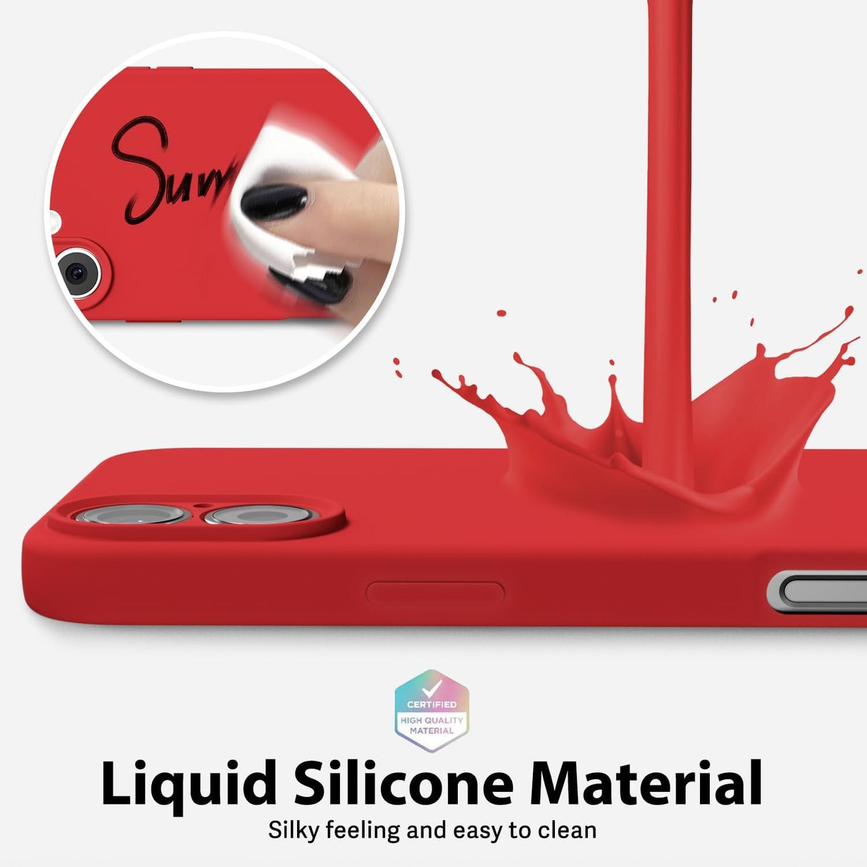 Husa de Protectie Matte TPU, Flippy, pentru Apple iPhone 16, Protectie Camera, Antisoc, Antizgariere, Antialunecare, Acoperire Completa, Rosu - vivimall.ro