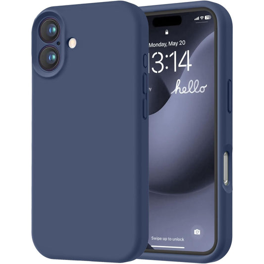 Husa de Protectie Matte TPU, Vivimall, pentru Apple iPhone 16, Protectie Camera, Antisoc, Antizgariere, Antialunecare, Acoperire Completa, Albastru - vivimall.ro