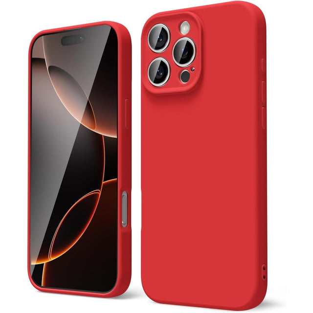 Husă Matte TPU roșie pentru OnePlus Nord 3, vedere frontală, protecție cameră și margini