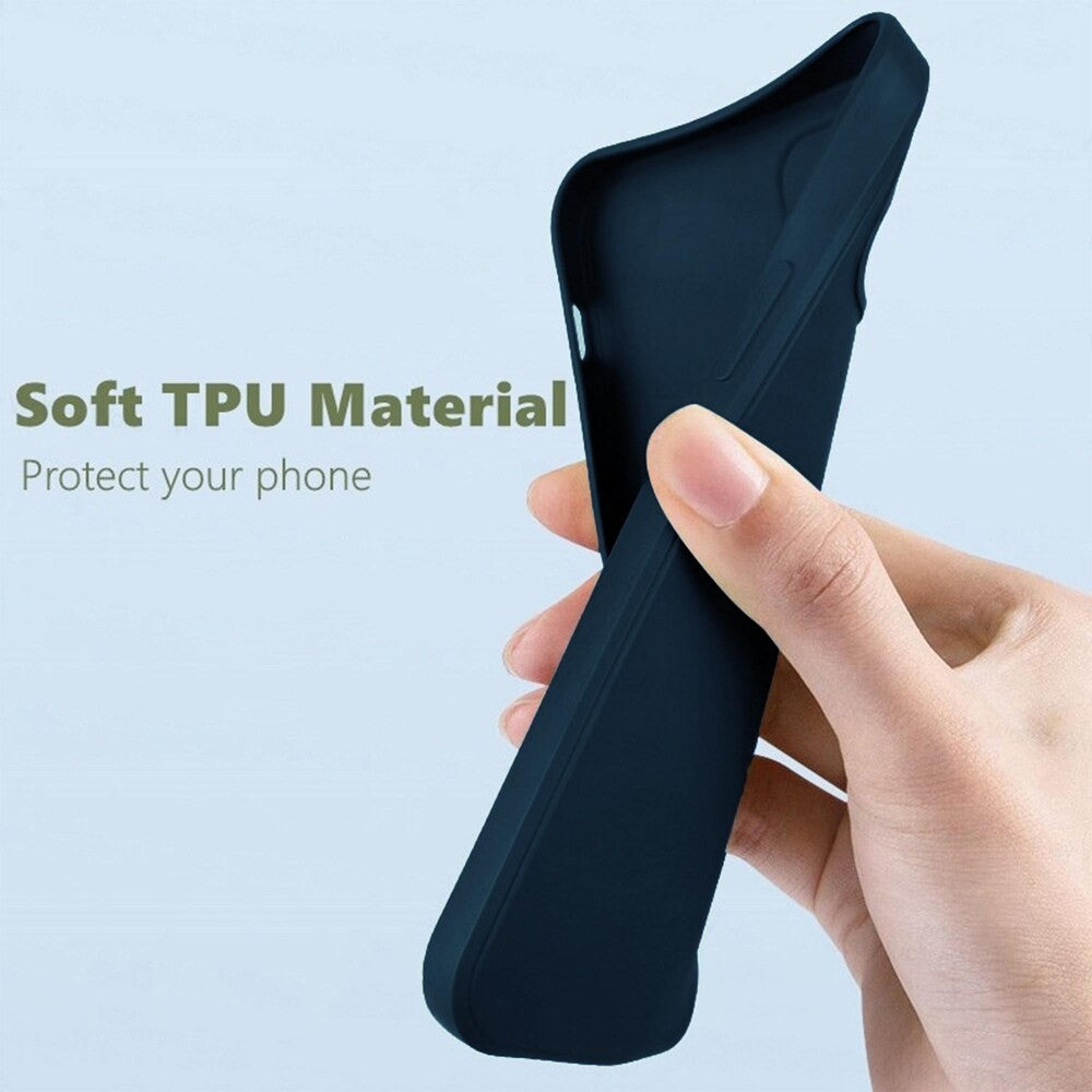 Husă Matte TPU Samsung Galaxy A35 5G albastru, vedere comparativă față-spate