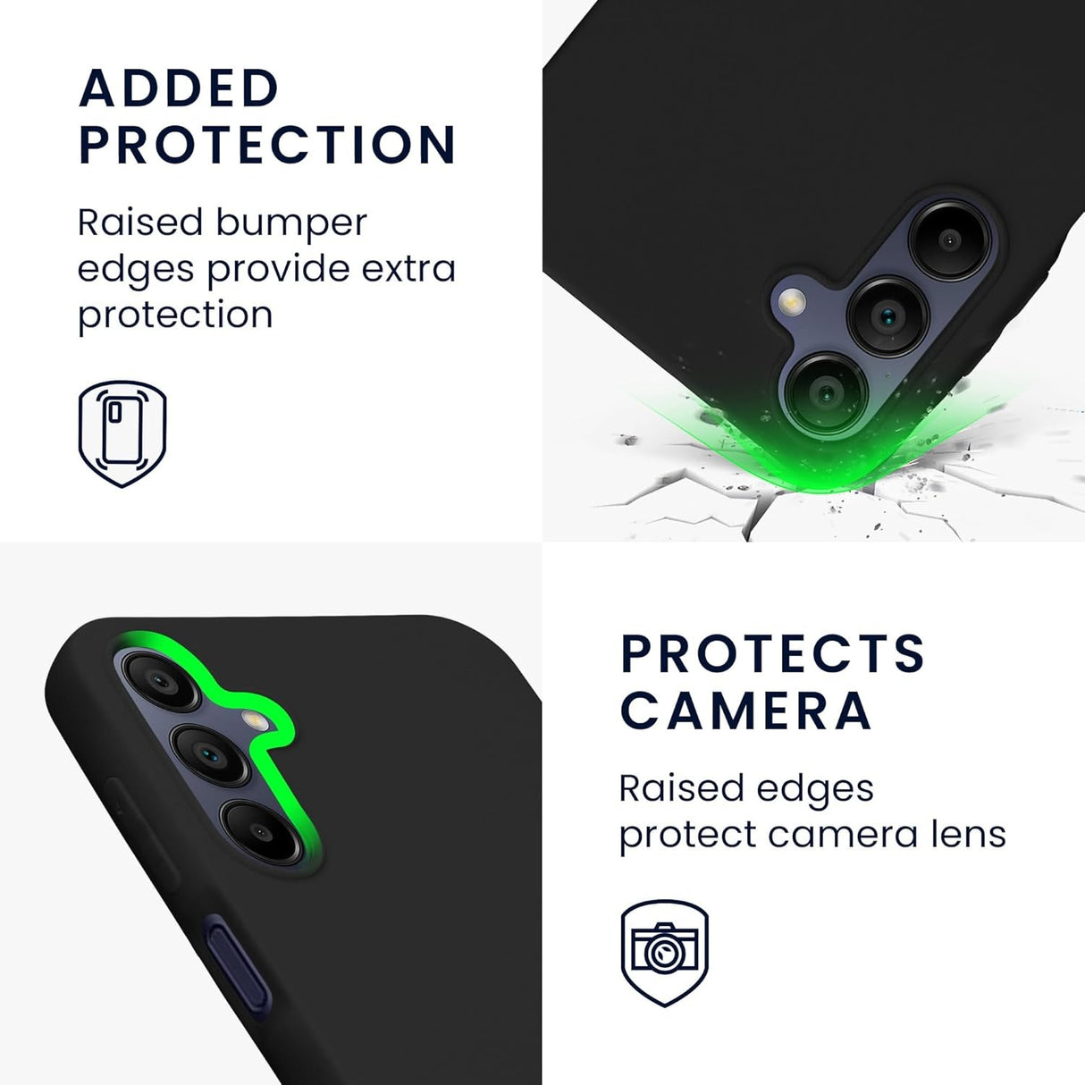 Husa de Protectie Matte TPU, Vivimall, pentru Samsung Galaxy A35 5G, Protectie Camera, Antisoc, Antizgariere, Antialunecare, Acoperire Completa, Negru - vivimall.ro