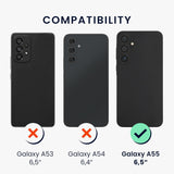 Husă Samsung Galaxy A55 5G roz mat, detaliu buză ridicată pentru protecția camerei foto