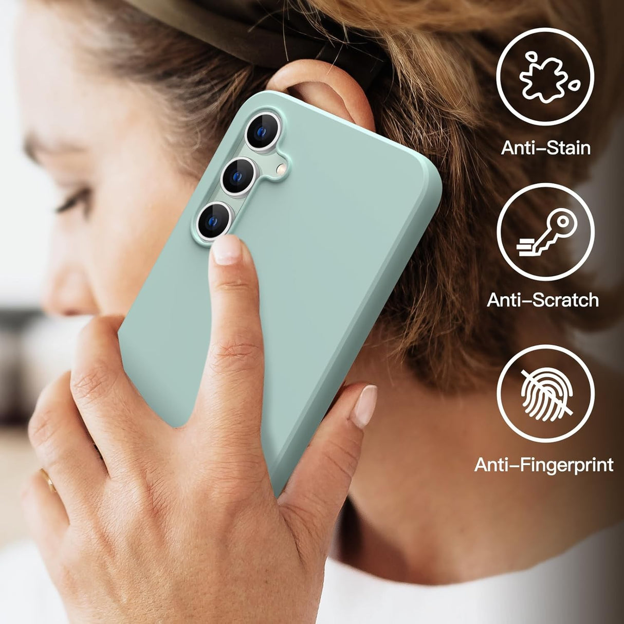 Husa de Protectie Matte TPU, Vivimall, pentru Samsung Galaxy S23 FE 5G, Protectie Camera, Antisoc, Antizgariere, Antialunecare, Acoperire Completa, Verde - vivimall.ro