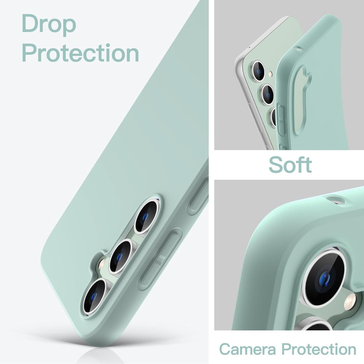Husa de Protectie Matte TPU, Vivimall, pentru Samsung Galaxy S23 FE 5G, Protectie Camera, Antisoc, Antizgariere, Antialunecare, Acoperire Completa, Verde - vivimall.ro