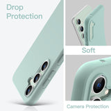 Husa de Protectie Matte TPU, Vivimall, pentru Samsung Galaxy S23 FE 5G, Protectie Camera, Antisoc, Antizgariere, Antialunecare, Acoperire Completa, Verde - vivimall.ro