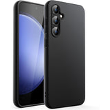 Husă Matte TPU Neagră pentru Samsung Galaxy S23 FE 5G, vedere frontală, protecție completă spate