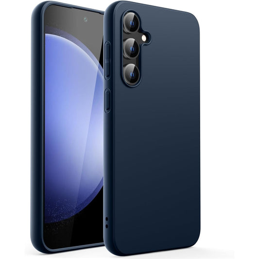 Husa de Protectie Matte TPU, Vivimall, pentru Samsung Galaxy S23 FE 5G, Protectie Camera, Antisoc, Antizgariere, Antialunecare, Acoperire Completa, Albastru - vivimall.ro