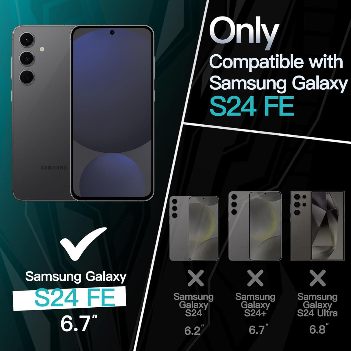 Husă Matte TPU roșu Samsung Galaxy S24 FE montată pe telefon, vedere perspectivă