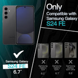 Husă Samsung Galaxy S24 FE roz, material TPU mat anti-amprentă, vedere spate