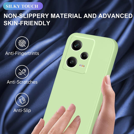 Detaliu buză ridicată husă TPU matte verde Xiaomi Redmi 12 Pro, protecție modul cameră foto