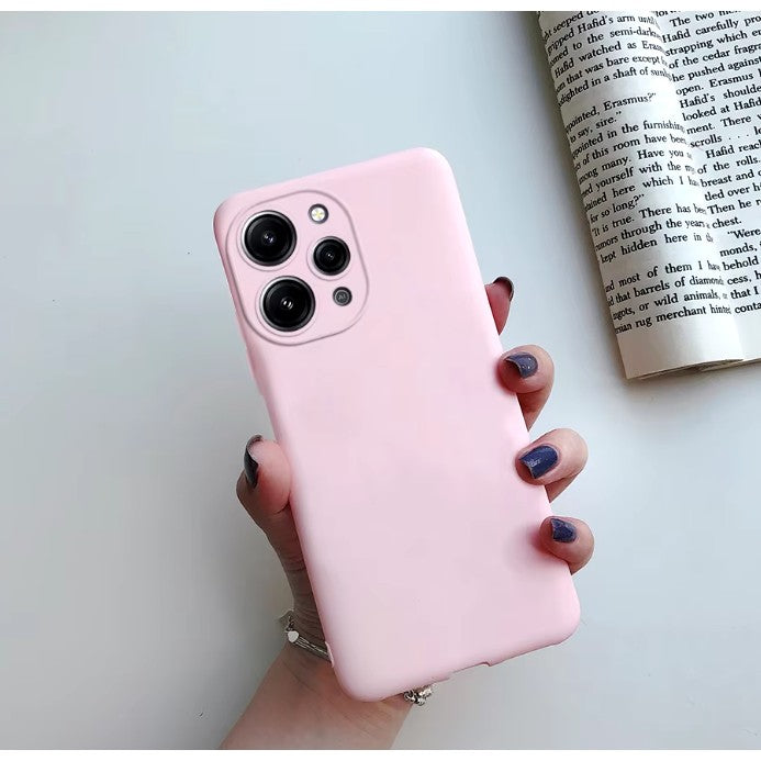 Husa de Protectie Matte TPU, Vivimall, pentru Xiaomi Redmi 12 Pro, Protectie Camera, Antisoc, Antizgariere, Antialunecare, Acoperire Completa, Roz - vivimall.ro