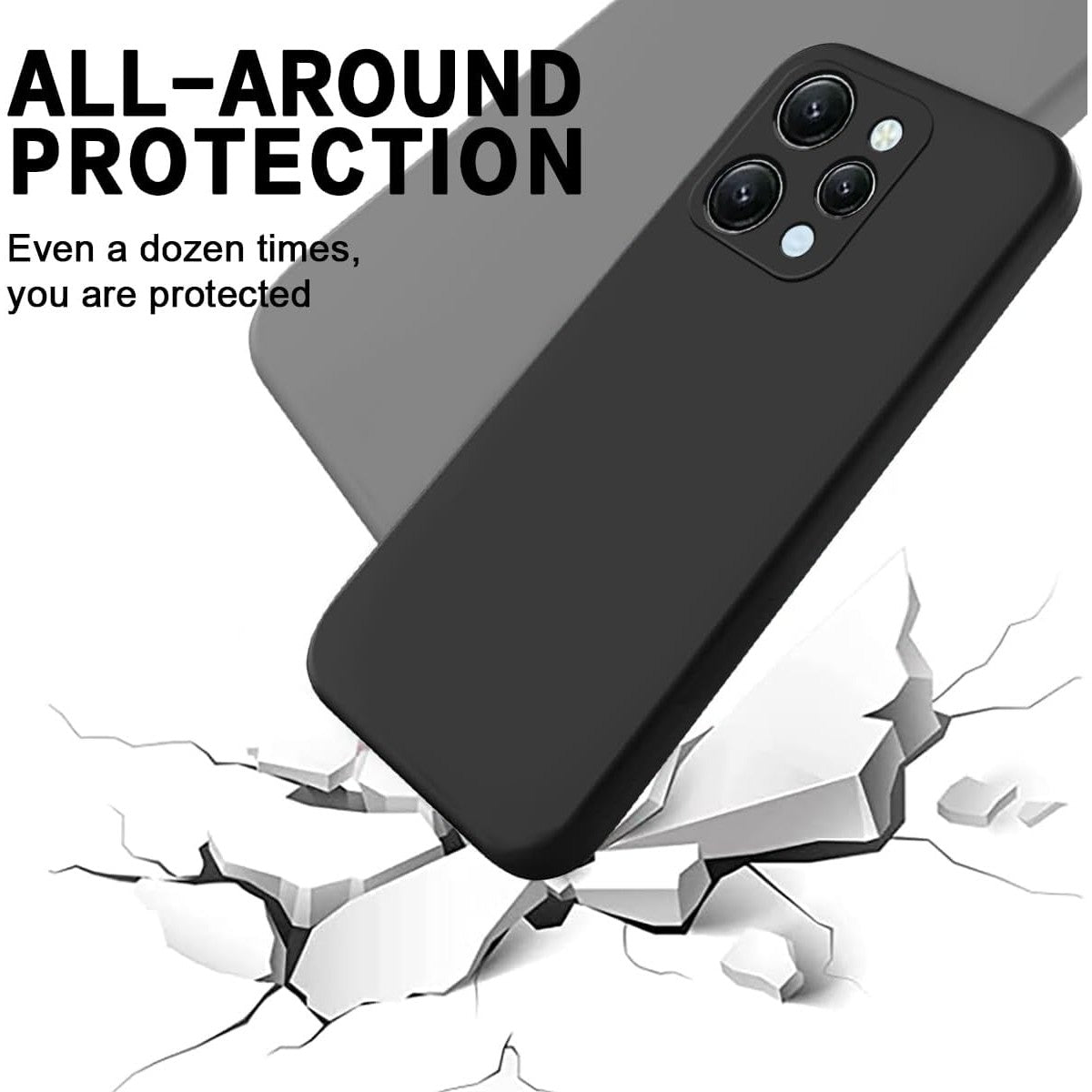 Husă protecție Redmi 12 neagră, vedere laterală cu decupaje precise pentru butoane și port USB-C
