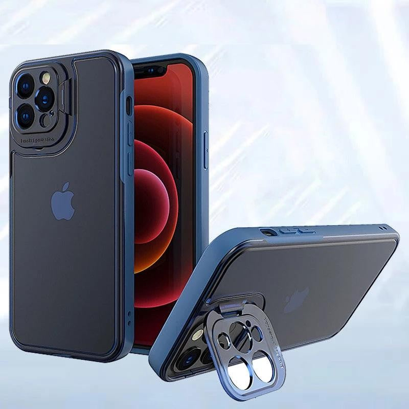 Husa de protectie pentru Apple iPhone 14 Pro Max, Flippy, Bracket series cu suport si protectie pentru camera, Albastru - vivimall.ro
