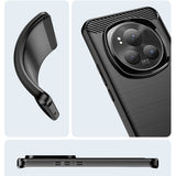 Husă TPU carbon Honor Magic 6 Pro montată pe telefon, vedere spate