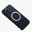 Husa de protectie pentru iPhone 14 Plus, Flippy, Magnetica, MagSafe, Carbon Fiber Protectie Antisoc, Albastru - vivimall.ro