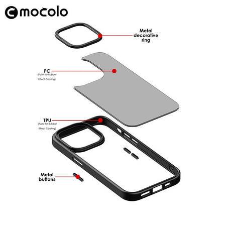 Husa de protectie pentru iPhone 14 Pro, cu suport metalic pentru camera, Bracket Series, Flippy, Protectie Antisoc, PC mat, silicon moale pe margini, Albastru - vivimall.ro