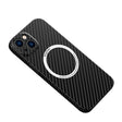 Husa de protectie pentru iPhone 14 Pro Max, Flippy, Magnetica, MagSafe, Carbon Fiber Protectie Antisoc, Negru - vivimall.ro