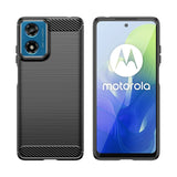 Husă Motorola Moto G24 5G negru, material TPU 1.8 mm, vedere spate cu element carbon