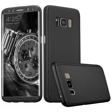 Husa de protectie pentru Samsung Galaxy S8 Full Cover 360 Negru + Folie de protectie - vivimall.ro