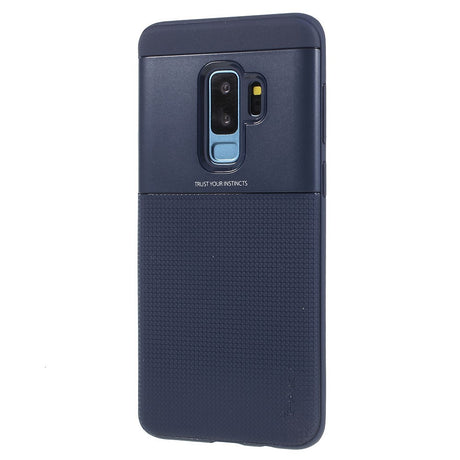 Husa de protectie pentru Samsung Galaxy S9 Plus Ipaky Elegant Grid Design TPU Hybrid Albastru - vivimall.ro