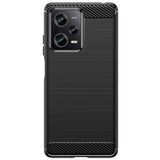 Husa de Protectie pentru Xiaomi Redmi 12 Pro, Flippy, Protectie 360, din TPU cu element de Carbon, Anti Alunecare, 1.8 mm, Negru - vivimall.ro