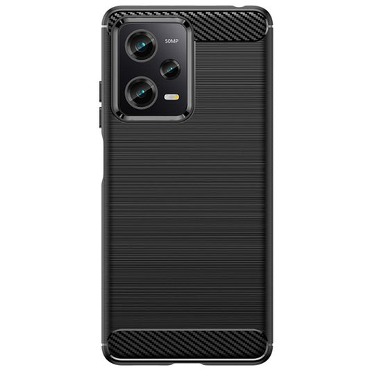Husa de Protectie pentru Xiaomi Redmi 12 Pro, Flippy, Protectie 360, din TPU cu element de Carbon, Anti Alunecare, 1.8 mm, Negru - vivimall.ro