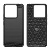 Decupaje precise husă TPU carbon Xiaomi Redmi Note 13 5G pentru cameră și butoane
