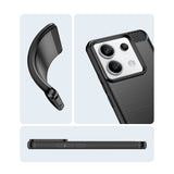 Husă anti-alunecare Xiaomi Redmi Note 13 5G negru, vedere laterală, profil subțire 1.8 mm