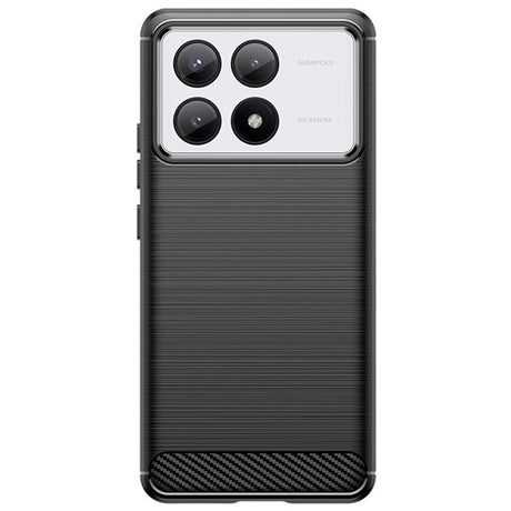 Husă TPU carbon neagră pentru Xiaomi Redmi Note 13C 5G, protecție 360 grade, vedere frontală