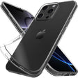 Husă silicon transparentă antisoc pentru iPhone 16 Pro Max, vedere frontală, design clar