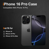 Husă silicon transparent iPhone 16 Pro, vedere laterală cu buton volum și silence