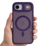 Husa de Protectie Telefon, Flippy, Compatibila cu iPhone 17 Air, MagSafe, Acrylic, Suport Metalic Protectie Camera, Anti-Soc, Mov Inchis