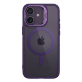 Husa de Protectie Telefon, Flippy, Compatibila cu iPhone 17, MagSafe, Acrylic, Suport Metalic Protectie Camera, Anti-Soc, Mov Inchis