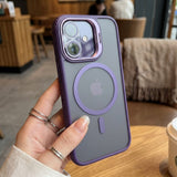 Husa de Protectie Telefon, Flippy, Compatibila cu iPhone 17, MagSafe, Acrylic, Suport Metalic Protectie Camera, Anti-Soc, Mov Inchis