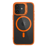 Husa de Protectie Telefon, Flippy, Compatibila cu iPhone 17, MagSafe, Acrylic, Suport Metalic Protectie Camera, Anti-Soc, Portocaliu