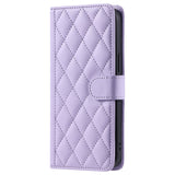 Husă carte iPhone 15 cu suport orizontal integrat, poziționare landscape, culoare mov