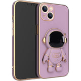 Husa de Protectie TPU 2in1, Vivimall, pentru Apple iPhone 14 Plus, Astronaut cu Suport, Antisoc, Rezistenta la Impact, Protectie Camera, Mov - vivimall.ro