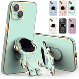 Detaliu print astronaut husă TPU 2in1 verde pentru iPhone 14 Plus, vedere spate
