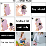 Detaliu print astronaut pe husă TPU mov pentru Apple iPhone 14 Pro, unghi lateral